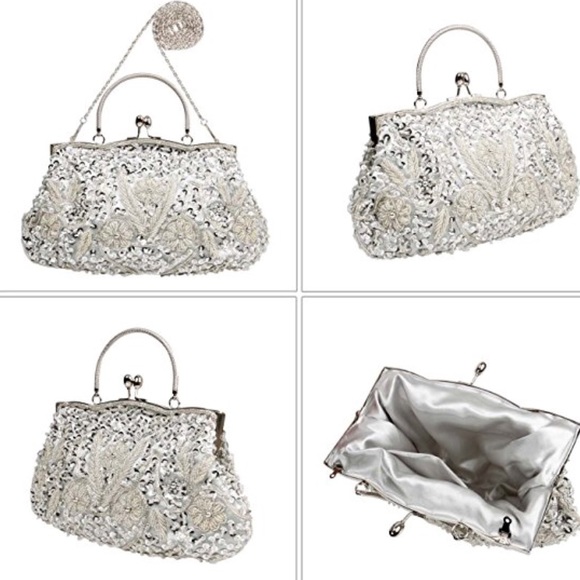 Beaded Sequin Design Evening Clutch - Picture 13 of 13